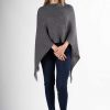 poncho mantella antracite donna elegante pura lana alpaca