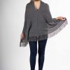 poncho antracite donna elegante pura lana alpaca