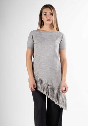 maglia vestito lungo grigio donna design pura lana naturale alpaca soffice come il cashmere primavera estate 2019
