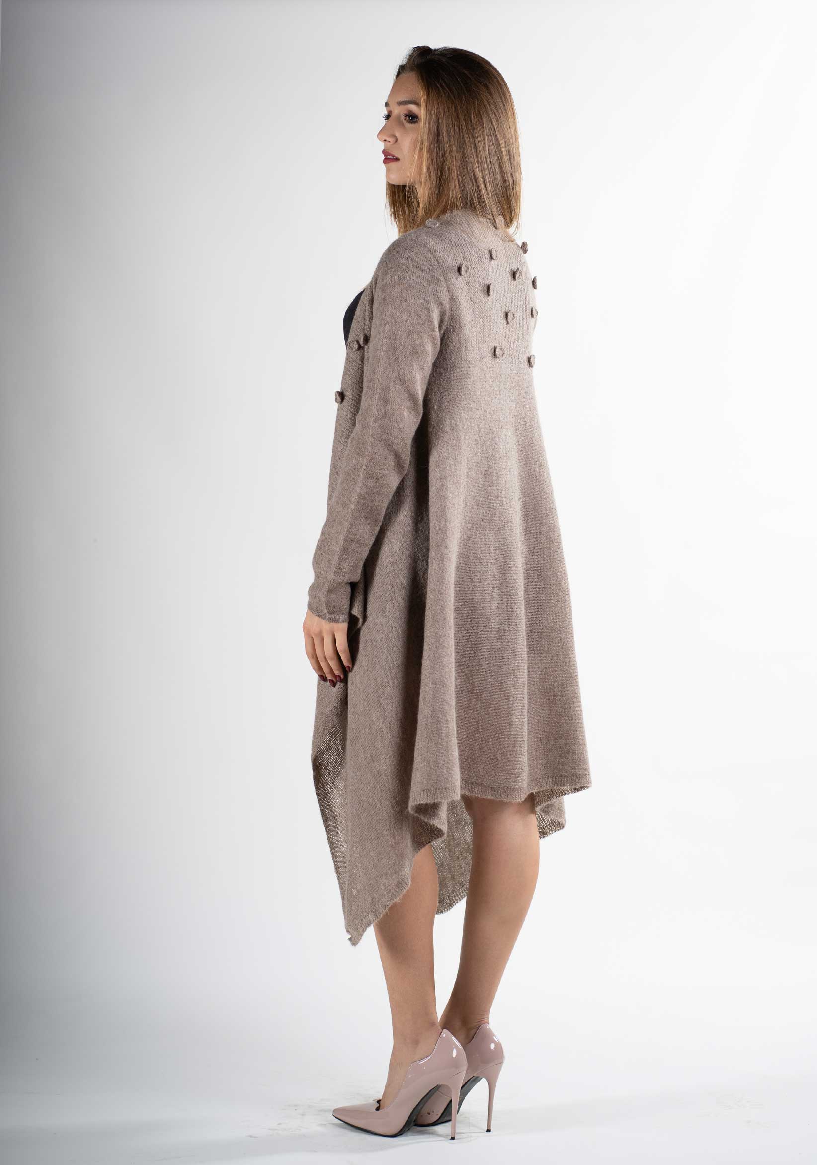 cardigan donna elegante-giorno sera pura lana alpaca