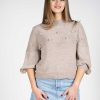 maglia beige ragazza design pura lana alpaca primavera estate 2019