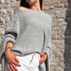 maglione grigio sexy donna design pura lana alpaca primavera estate 2019