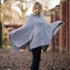 poncho donna grigio design moda 2019 pura lana alpaca