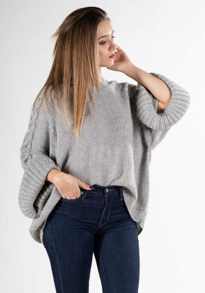maglione oversize donna-manica larga pura lana alpaca-mezza stagione