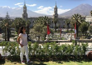 turista che ammira il paesaggio cittadino